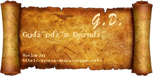 Gyöpös Dezső névjegykártya