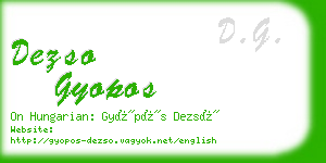 dezso gyopos business card